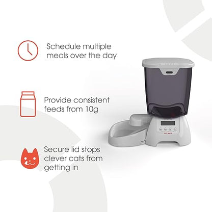 Cat Mate C3000 Automatic Pet Feeder, For Cats and Small Dogs with a Digital Timer, Suitable For Dry Pet Food, 3 Meal Settings, 3Kg Hopper