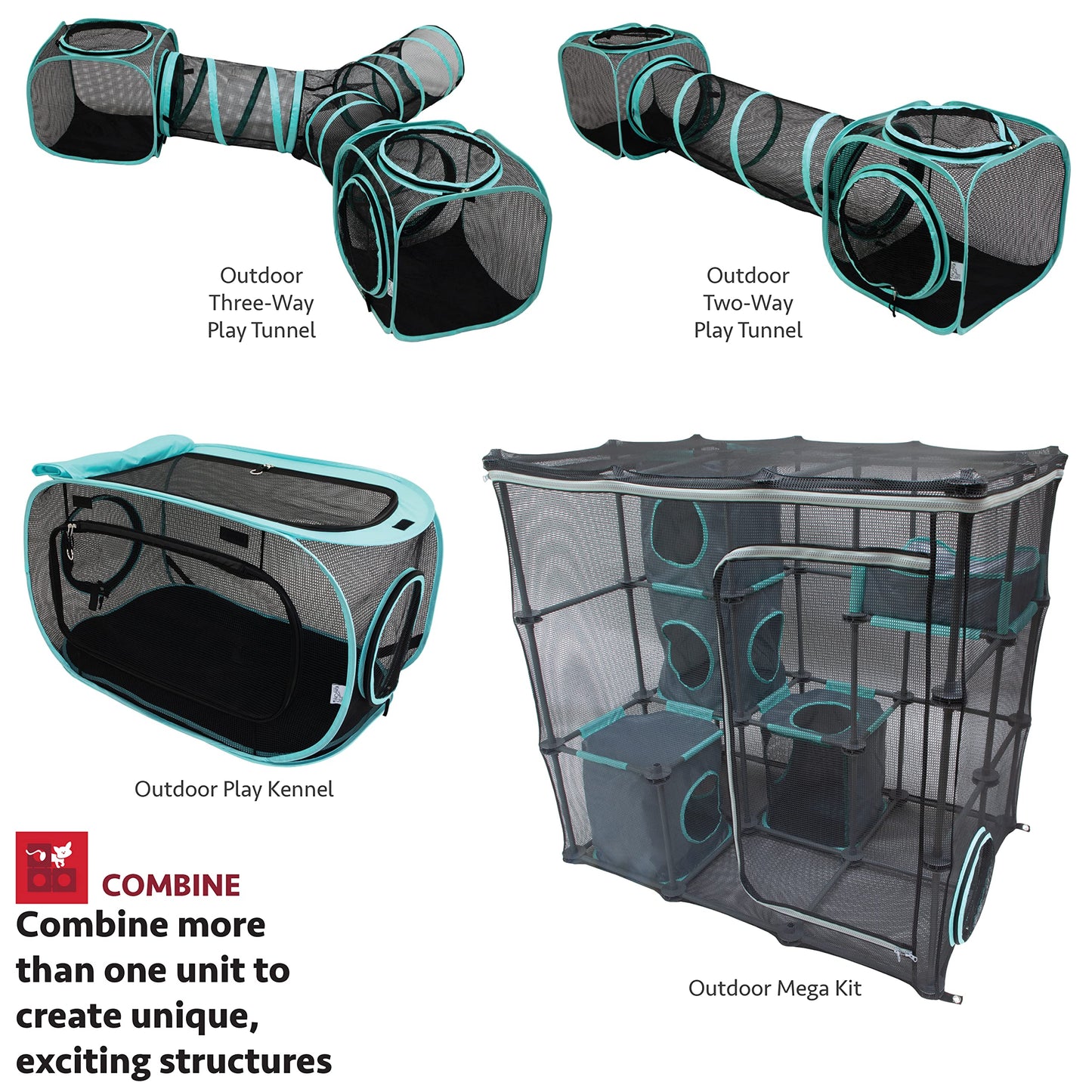 Kitty City Claw Indoor and Outdoor Mega Kit Cat Furniture, Cat Sleeper, Outdoor Kennel, Corrugate Cat Scratcher, Black